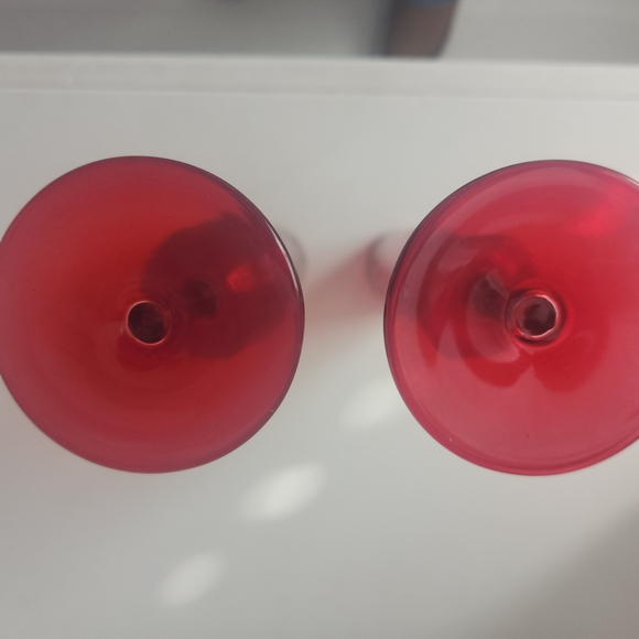 Pier 1 Vintage Etched Red Heart Champagne Flutes Set Of 2 - Picture 5 of 14